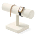 Oirlv Microfiber T-bar Bracelet Watch Organizer Display Stand Professional Jewelry Bracelet Display for Selling (Creamy-white,Microfiber) - color: Creamy-white