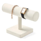 Oirlv Microfiber T-bar Bracelet Watch Organizer Display Stand Professional Jewelry Bracelet Display for Selling (Creamy-white,Microfiber) - color: Creamy-white