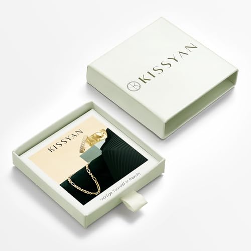 KissYan Initial Letter Pendant Necklace for Men Women, 14K Gold Plated Square Capital Monogram Necklace Alphabets from A-Z Figaro Chain Jewelry - color: 1-Gold, style: E