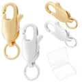 Beebeecraft 1 Box 20Pcs Lobster Claw Clasps 18K Gold 925 Sterling Silver Plated Lobster Hook Clasps Replaced Jewelry Clasps Set for DIY Jewelry Necklaces Bracelets Making - color: Gold and Silver-20pcs