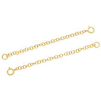 1pc Adabele Real Yellow Gold Plated Sterling Silver Round Link Cable Chain Extender Clasp Strong Removable Adjustable 4 inch Extension for Necklace Bracelet Anklet Jewelry Making SS106-4 - color: Gold plated Sterling Silver, size: 4 inch