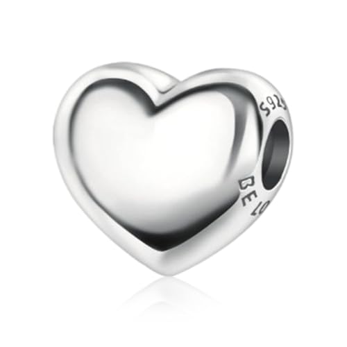 S925 Charms for Bracelets and Necklaces, Gifts for Mothers Nurses Day Graduation, for Girlfriend Family Friend, Bead Pendant, for Pandora, Silver 14K Gold Plated Enamel CZ, DIY Jewelry Making - style: 21 Small Silver Heart Charms