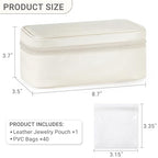 Mkono Travel Jewelry Case, Leather Travel Jewelry Organizer with 40 PVC Bags for Necklaces, Earrings, Rings, Bracelets Jewelry Box Storage Ideal for Trips & Gifts