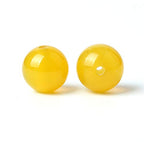 100Pcs Natural Stone 6mm Yellow Agate Round Loose Gemstone Energy Healing Beads Hole Size 1mm DIY Smooth Beads for Bracelet Necklace Earrings Jewelry Making - color: Yellow Agate, size: 6mm