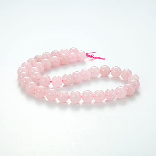 100Pcs Natural Stone Beads 8mm Rose Quartz Round Gemstone Loose Beads with Elastic Bracelet String for Bracelets Necklace Jewelry Making - color: Rose Quartz, size: 8mm