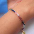 Faceted Bracelet for Women, Certified 925 Sterling Silver with 18K Gold Vermeil Healing Crystal Bracelets for Women - Crystals and Healing Stone Bracelet Women Jewelry for Gift - color: Multi