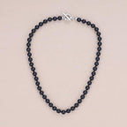 GAVU Hand-knotted Men's Beaded Necklace, Crystal Necklace for Men - color: Matte Onyx, size: 20"