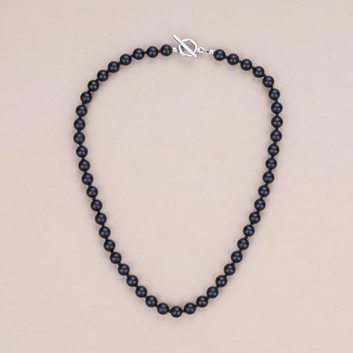 GAVU Hand-knotted Men's Beaded Necklace, Crystal Necklace for Men - color: Matte Onyx, size: 24"