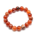 Elecrelive Glass Round Beaded Bracelet Set Clay Beaded Bracelets Stretch Bracelets - color: Orange Red