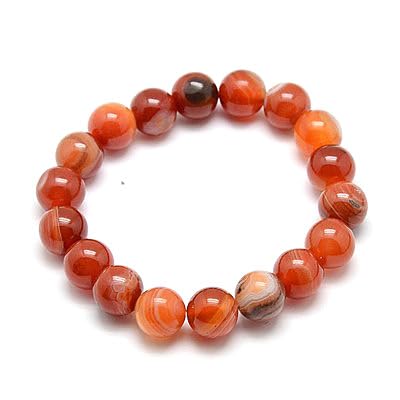 Elecrelive Glass Round Beaded Bracelet Set Clay Beaded Bracelets Stretch Bracelets - color: Orange Red