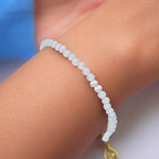 Faceted Bracelet for Women, Certified 925 Sterling Silver with 18K Gold Vermeil Healing Crystal Bracelets for Women - Crystals and Healing Stone Bracelet Women Jewelry for Gift - color: Clear Quartz