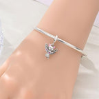 925 sterling silver Bead Charm for Pandora bracelets and Necklaces - Cute Heart Animal Ocean Pendant Bead Charms with Cubic Zirconia Mother's Day Jewelry Making DIY Gifts for Women Wife/Girlfriend - color: Jumping Cat Pendant