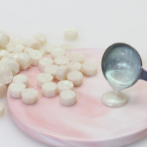 250Pcs White Mix Sealing Wax Beads for WaxSeal Stamp, WaxSeal Beads Set with 5 Colors Perfect for Gift Sealing, Letter Wax Sealing (250, White Mix) - color: White Mix