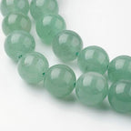 36Pcs Natural Green Aventurine Beads 10mm Round Gemstone Beads Smooth Stone Loose Bead for DIY Bracelets Necklace Earrings Jewelry Making - color: Natural Green Aventurine, size: 10mm