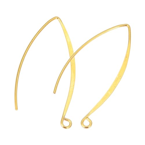 Adabele 100pcs Hypoallergenic Long V Shape Marquise Earring Hooks 45mm 18K Yellow Gold Plated Ear Wire (Strong Wire 0.9mm/19 Gauge) DIY Craft Earrings Jewelry Making250-G - color: Gold