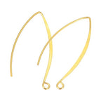 Adabele 100pcs Hypoallergenic Long V Shape Marquise Earring Hooks 45mm 18K Yellow Gold Plated Ear Wire (Strong Wire 0.9mm/19 Gauge) DIY Craft Earrings Jewelry Making250-G - color: Gold