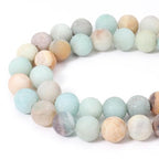 45pcs 8mm Natural Matte Amazonite Beads Energy Healing Crystal Round Loose Stone Beads for Jewelry Making, DIY Bracelets Necklaces - color: Matte Amazonite, size: 8mm