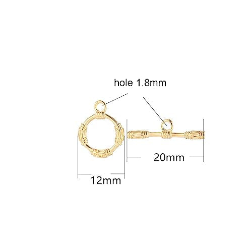1 Set 925 Sterling Silver Toggle Clasps Ring Connector OT Clasps for Jewelry Making Findings Bracelets Necklace DIY Crafts Handmade Jewelry for WOM - color: Gold Color, size: Style B-20mm long
