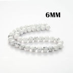 100Pcs Natural Stone Beads 6mm White Howlite Round Gemstone Loose Beads with Elastic Bracelet String for Bracelets Necklace Jewelry Making - color: White Howlite, size: 6mm
