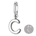 OVRUNS Initial Charm for Women,Letter Bracelet Necklace Charms Alphabet Pendant Charms With Clasp - color: Silver, style: Letter C