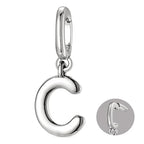 OVRUNS Initial Charm for Women,Letter Bracelet Necklace Charms Alphabet Pendant Charms With Clasp - color: Silver, style: Letter C