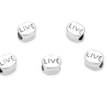 20pcs Live Love Beads Large Hole Loose Beads (4.5mm Hole) Antique Silver Metal Spacer for DIY Craft Jewelry Making MEC-C13 - size: Live Bead