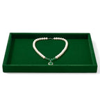 Green Velvet Jewelry Trays Stackable Jewelry Drawer Organizer Tray for Necklace Bracelets Rings Storage Display - size: 1 Grid