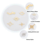 DICOSMETIC 20Pcs 5 Styles Star Link Charms Stainless Steel Link Pendnats Golden Hollow Sun Link Connector with Double Loops for DIY Jewelry Making, Hole: 1.4~1.8mm