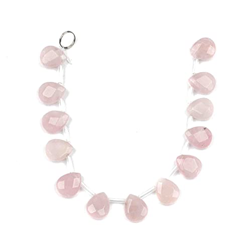 Cherry Blossom Beads Rose Quartz Beads 12x15mm Faceted Top-Drilled Teardrop - 12 pcs/ 8 Inch Strand - color: Rose Quartz