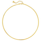 Dremmy Studios Dainty Gold Choker Necklace for Women 14K Gold Plated Coin Disc Figaro Layered Beaded Flat Mariner Sideways Cross Wishbone Link Clavicle Necklaces - style: 1.9mm Snake Chain