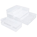 6 Pack Rectangular Clear Plastic Storage Containers Box with Hinged Lid for Beads and Other Small Craft Items (7.28 x 3.54 x 1.77 inch) - size: 7.28 x 3.54 x 1.77 inch