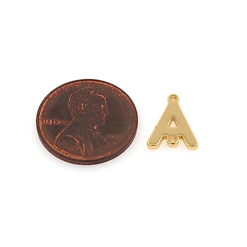 26pcs 18k Gold Filled Letter Charms,Initial Charms,Letter Pendants for DIY Bracelet Necklace Jewelry Making - color: letter style 1