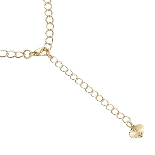 BEADIA 14K Gold Plated Extender Chains 75mm 20pcs Heart Extension Tail Chains for Jewelry Making Findings - color: Heart