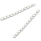 Tail Extender Chain 100PCS Silver 50 x 4mm Chain Extension Tails for DIY Jewelry Making - color: Silver
