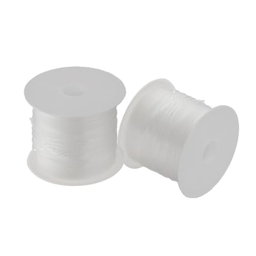 0.7mm Dia Crystal Beading Cords Clear Fishing Line Non-Elastic Nylon Thread for Christmas Ornaments Jewelry Making Craft Fishing - 10M 2 Rolls - size: 0.7mm - 10M 2 rolls