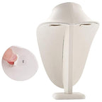 Polmart Modern Necklace Display Bust (White Leatherette, 11 ½”H) - color: White Leatherette, size: 11 ½”H