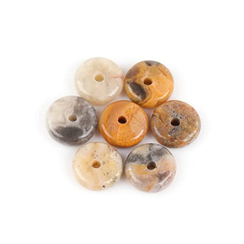 JOE FOREMAN 2x6mm Natural Yellow Crazy Lace Agate Stone Heishi Disc Rondelle Spacer Beads for Jewelry Making Full 15" Strand Energy Stone Healing Power Crystal - color: Yellow Crazy Lace Agate