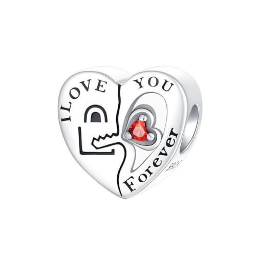 925 Sterling Silver Charms for Bracelets and Necklaces Charms for Women Fashion Jewelry for Women Friend and Mother - color: Love Key Heart