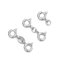925 Sterling Silver Lobster Clasp for DIY Necklace Bracelet Jewelry Making, Double Spring Clasp with Closed Jump Rings, Necklace Extender Clasp Connector Bracelet Extension (Style 1) - style: Style 1