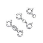 925 Sterling Silver Lobster Clasp for DIY Necklace Bracelet Jewelry Making, Double Spring Clasp with Closed Jump Rings, Necklace Extender Clasp Connector Bracelet Extension (Style 1) - style: Style 1