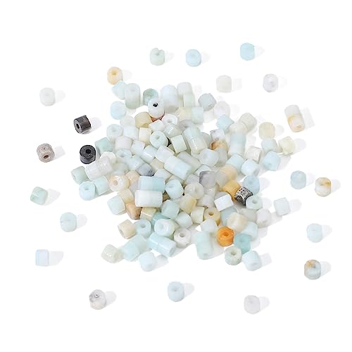 BEADIA Natural Amazonite Short Cylinder Beads 2x3mm 155pcs Tube Loose Semi Gemstone Beads for Jewelry Making Design - color: Amazonite