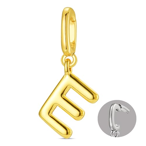 OVRUNS Initial Charm for Women,Letter Bracelet Necklace Charms Alphabet Pendant Charms With Clasp - color: Gold, style: Letter E