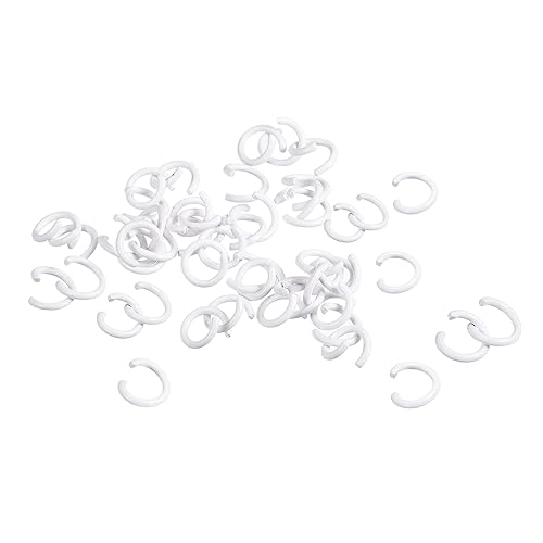 uxcell Open Jump Rings, 8mm Colorful O-Ring Connectors for DIY Crafts Jewelry Making, Carbon Steel, White, 100Pcs - color: White, size: 8mm