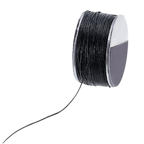 PH PandaHall 50yards Nylon Beading String Thread 0.2mm Fine Round Black Bracelet Cord Seed Bead Thread Sewing String for Friendship Bracelet Jewelry Leather Stitching Beading Christmas Ornament - style: Black