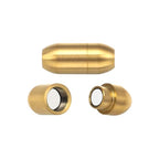 Stainless Steel Magnetic Clasp Inner Hole 3mm/4mm/5mm/6mm/8mm Glue-in Jewelry Clasp (Inner Hole Size=6mm, Gold Tone) - color: Gold Tone, size: Inner Hole Size=6mm