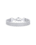 PAVOI 14K Gold Plated Chunky Chain Adjustable Bracelet for Women | Stainless Steel Lightweight Trendy Chain Bracelet - color: White Gold, size: 6 Inches