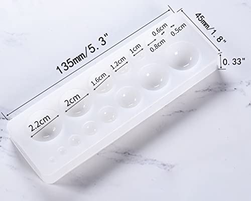2PCS Cabochon Gem Silicone Mold, Clear Round Silicone Mold for Making Earrings Jewelry Making Crafting Projects - color: round-small