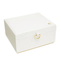 COLLECTIVE HOME - Monogram Jewelry Box with Mirror, Custom Gold Letter Engraving, Elegant Jewelry Organizer with Removable Tray, Gift for Mother’s Day, Girlfriend, Birthday (e) - color: e