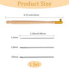 Tambour Hook with 3 Needles Wood Handle Embroidery Crochet Hook Kit for Beading Sequins DIY Sewing Accessories Needlework Tool Set Chain Stitch Embroidery Fabric Crafts Burlywood - color: BurlyWood