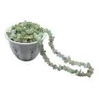 Light Green Aventurine Pre Drilled Natural Crystals Crushed Chips Beads for Jewelry Making, DIY Handmade Healing Crystals (25 Inch Strand) - color: Green Aventurine (light)